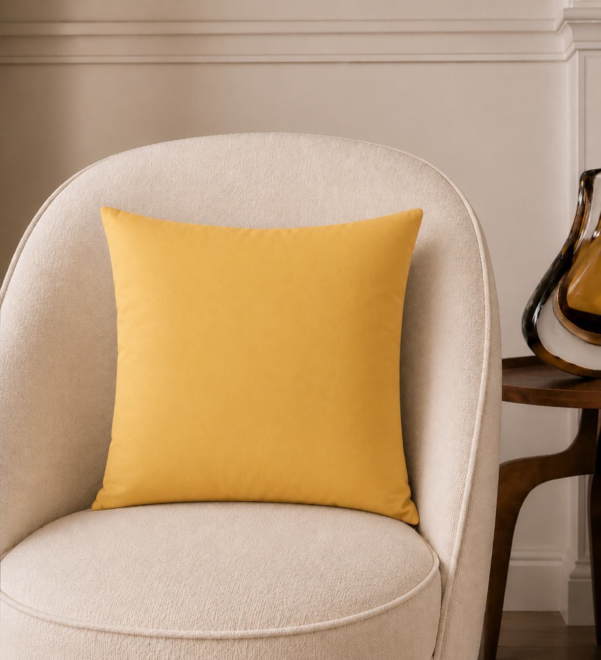 Yellow Solıd Kırlent Kılıfı