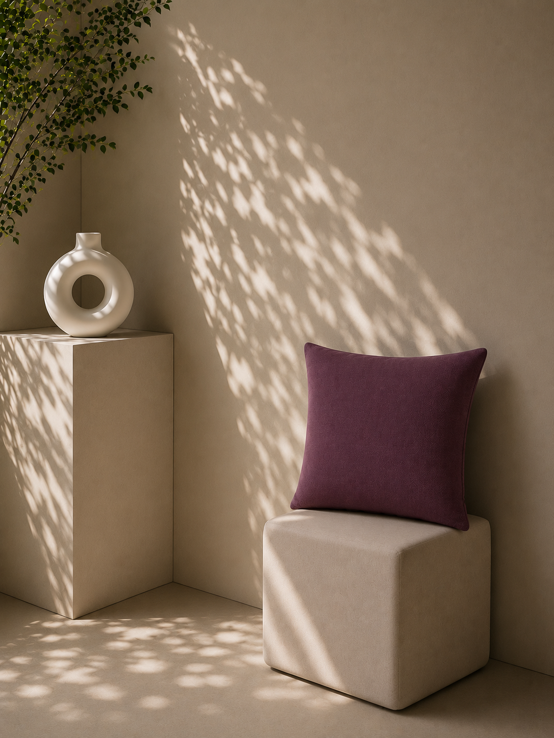 Plum Vine Kırlent Kılıfı