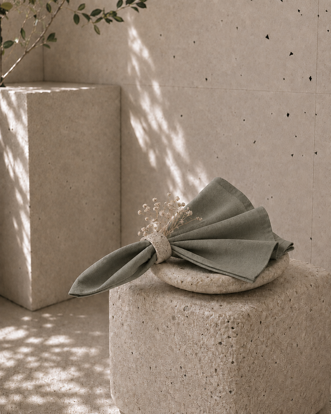 Olive Gray 6'lı Servis Peçetesi