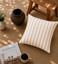 Cream Strıpe Kırlent Kılıfı