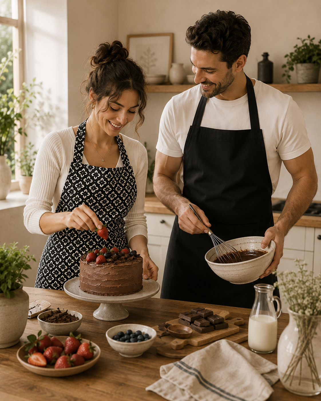 Black Couple Mutfak Önlüğü Seti
