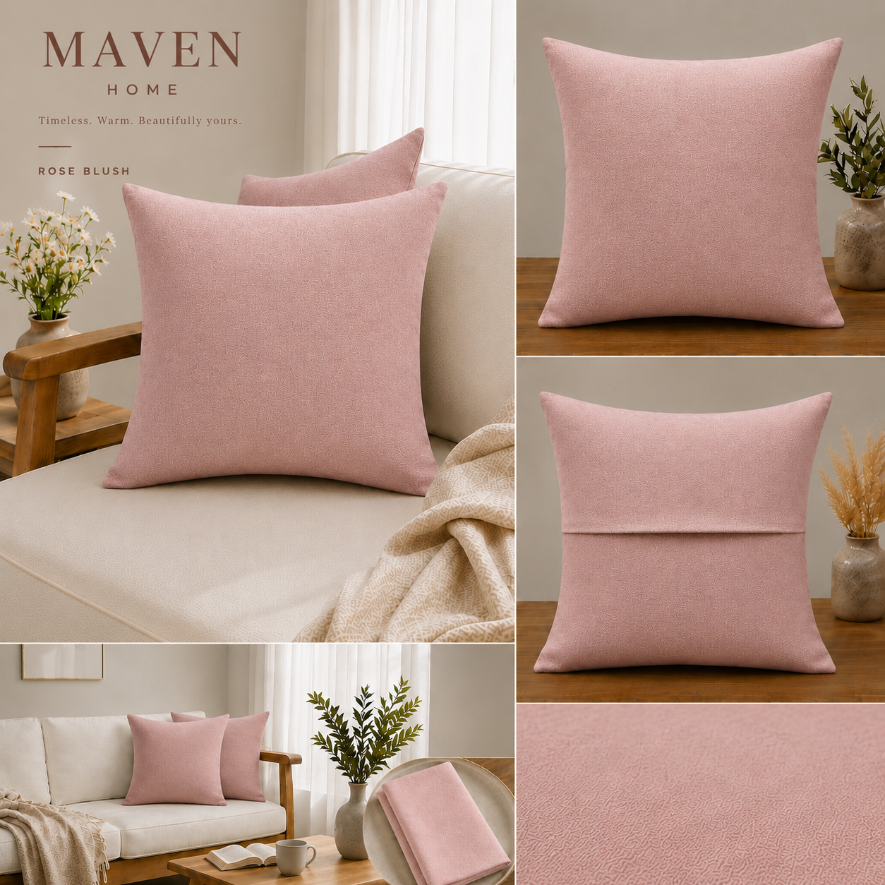 Rose Blush Kırlent Kılıfı
