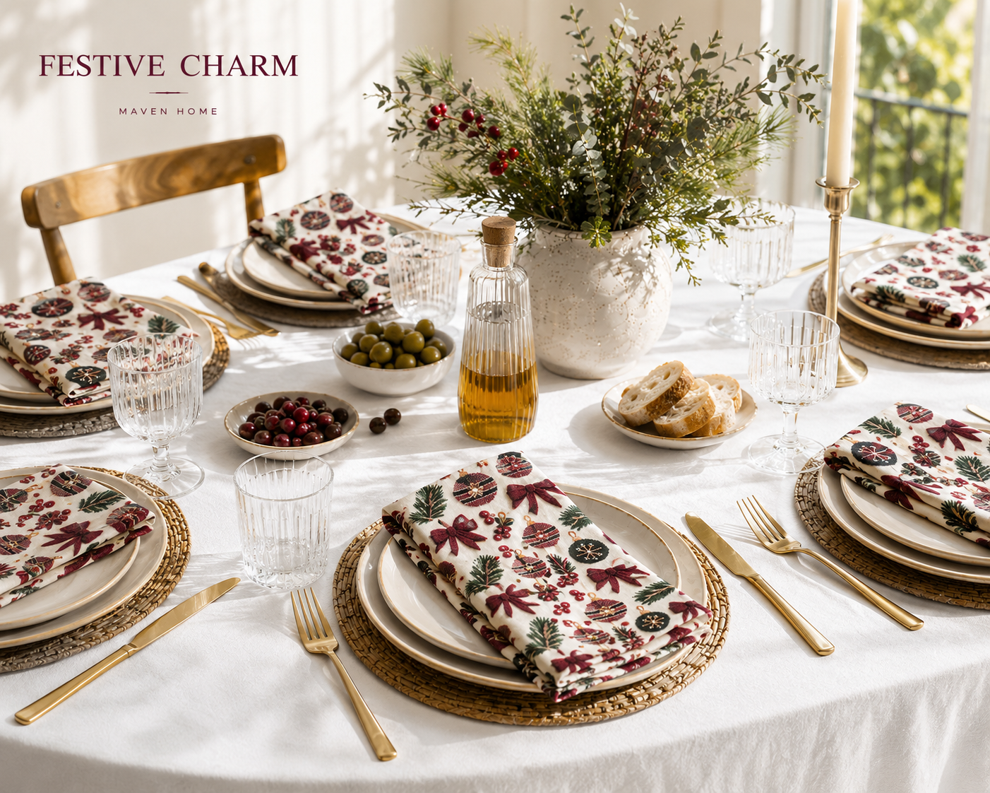 Festive Charm 6'lı Servis Peçetesi