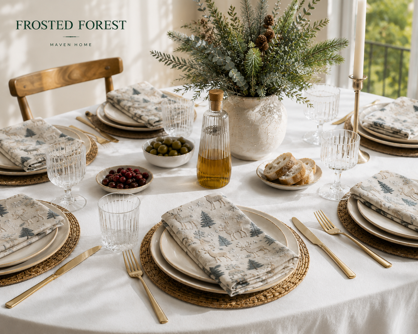 Frosted Forest 6'lı Servis Peçetesi