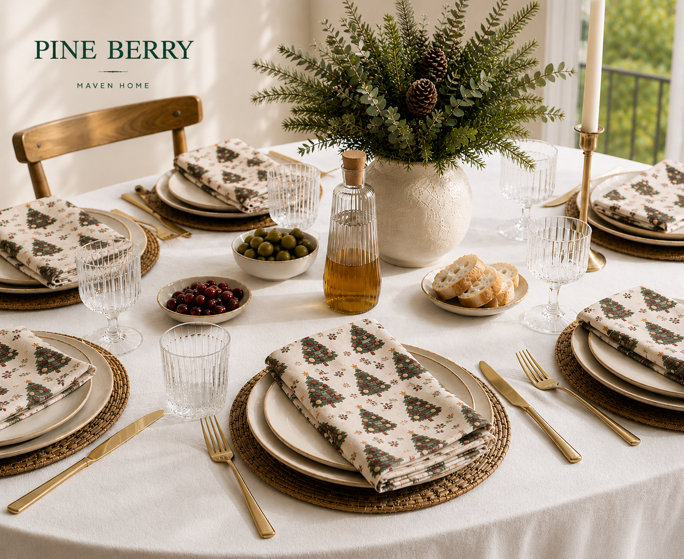 Pine Berry 6'lı Servis Peçetesi