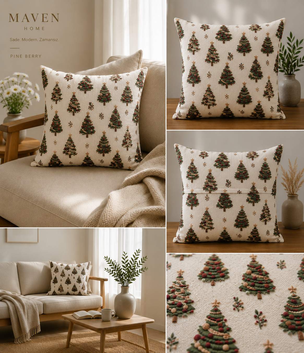 Pine Berry Kırlent Kılıfı