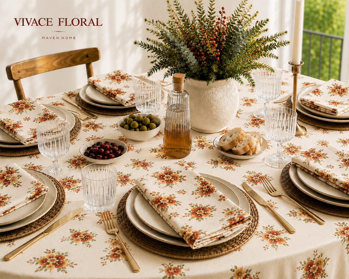 Vivace Floral 6'lı Servis Peçetesi