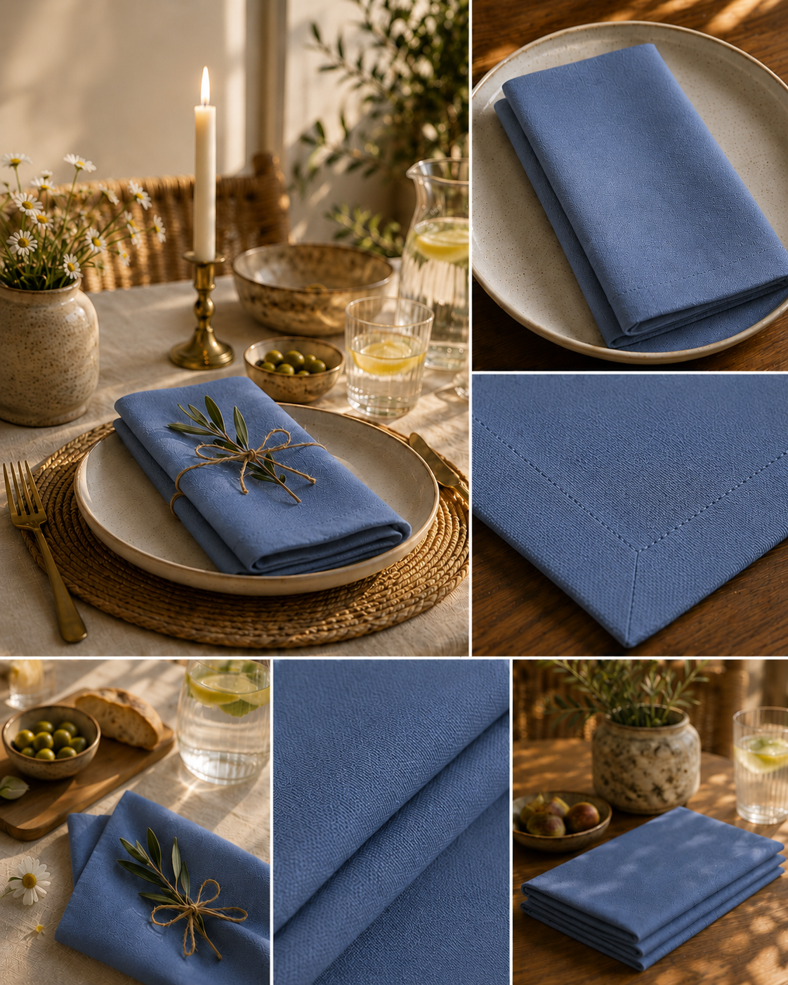 Denim Blue 6'lı Servis Peçetesi