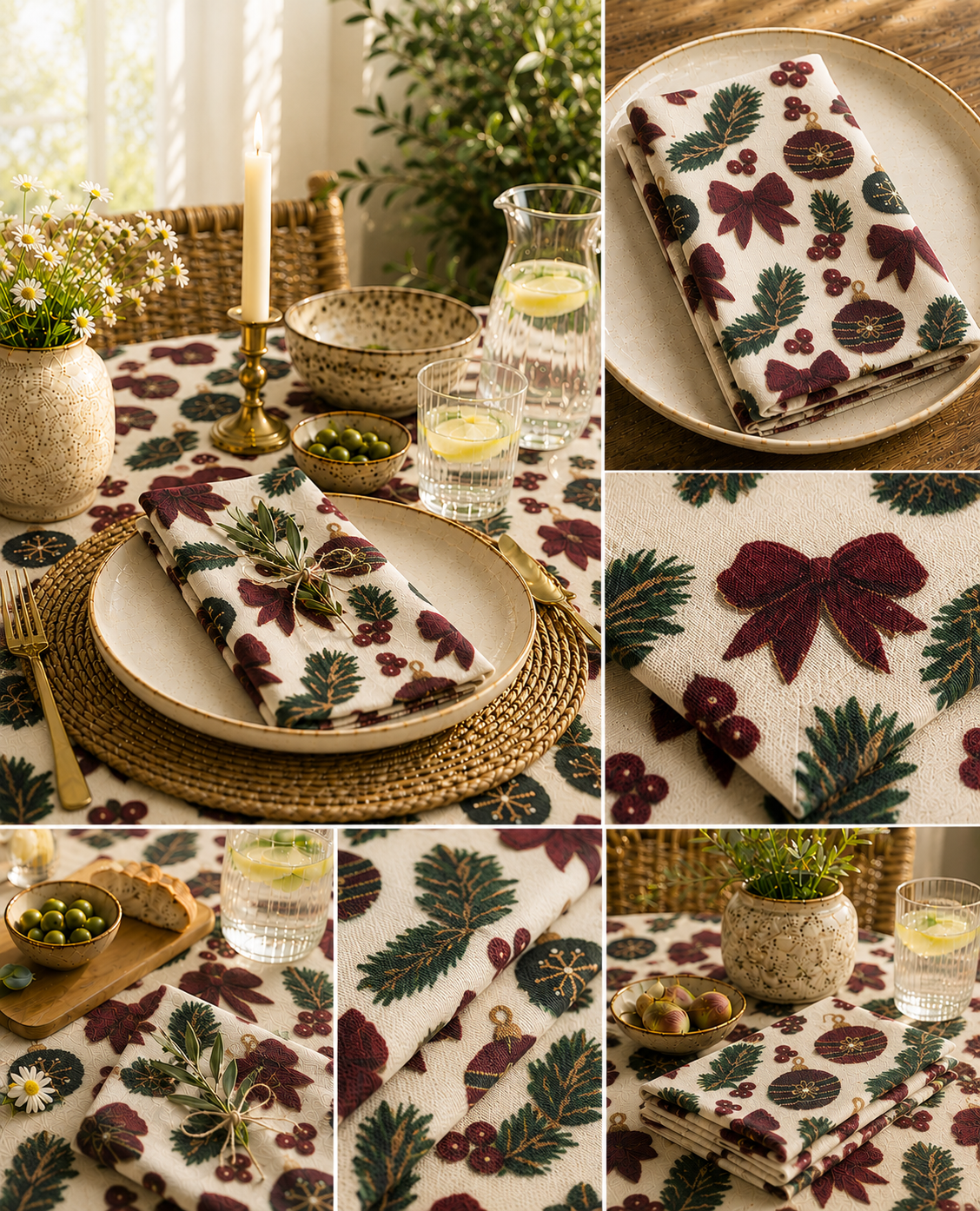 Festive Charm 6'lı Servis Peçetesi