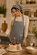 Black gingham mutfak Önlüğü-Bandana